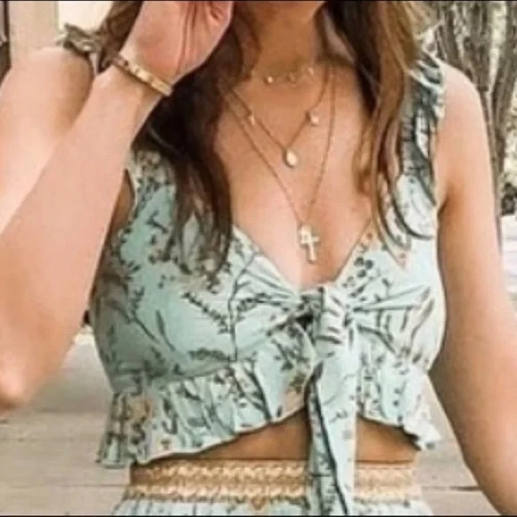 Spell and the Gypsy Maisie Crop Top Turquoise XS - Picture 12 of 12
